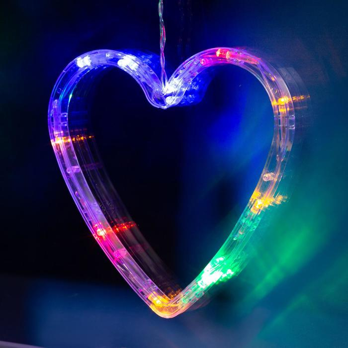 Гирлянда «Бахрома» 2.4 × 0.9 м с насадками «Сердце», IP20, прозрачная нить, 186 LED, свечение мульти, 8 режимов, 220 В Гирлянда «Бахрома» 2.4 × 0.9 м с насадками «Сердце», IP20, прозрачная нить, 186 LED, свечение мульти, 8 режимов, 220 В
