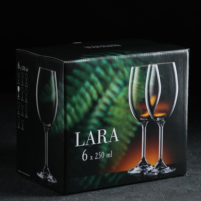 Набор бокалов для вина &laquo;Лара&raquo;, 250 мл, 6 шт