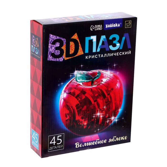 Пазл 3D кристаллический «Яблоко», 45 деталей, световой эффект, цвета МИКС, работает от батареек Пазл 3D кристаллический «Яблоко», 45 деталей, световой эффект, цвета МИКС, работает от батареек