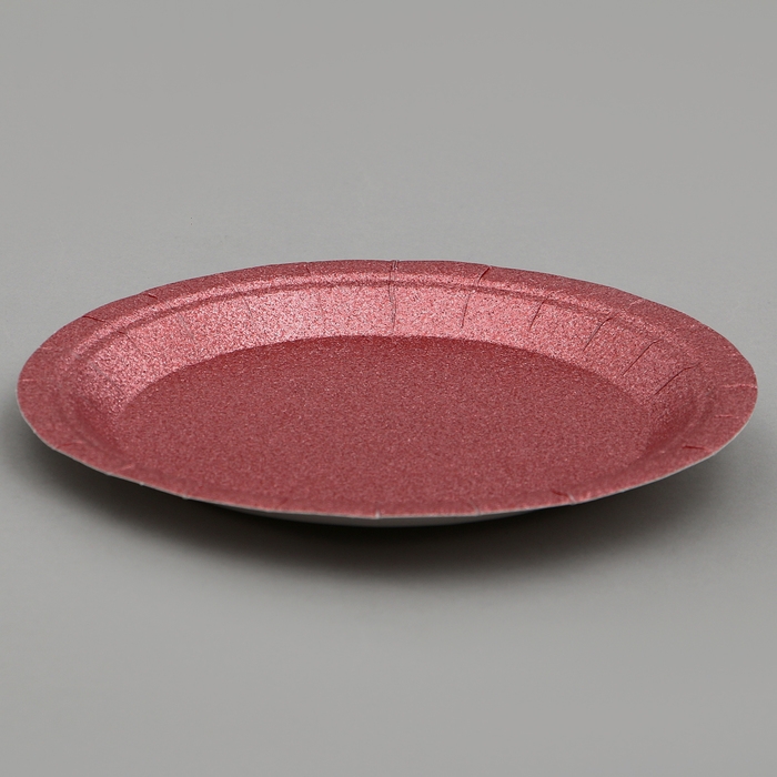 Тарелки бумажные «Блёстки», 6 шт, цвет бордовый Тарелки бумажные «Блёстки», 6 шт, цвет бордовый