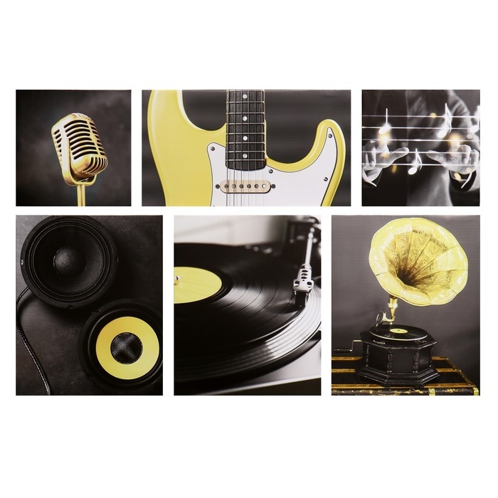 Модульная картина  Модульная картина "Музыка" 114х70 см (30х30, 30х30, 38х47, 38х47, 38х47, 54х30) 114х70 см