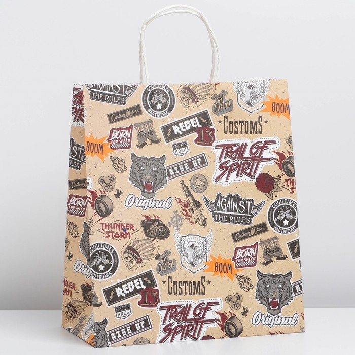 Пакет подарочный крафтовый, упаковка, Best, 28 х 32 х 15 см