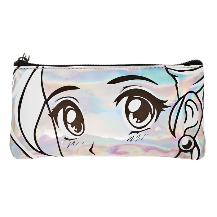 Пенал мягкий 1 отделение, 115х220, плоский, для девочки, серебряный, Seventeen Пенал мягкий 1 отделение, 115х220, плоский, для девочки, серебряный, Seventeen