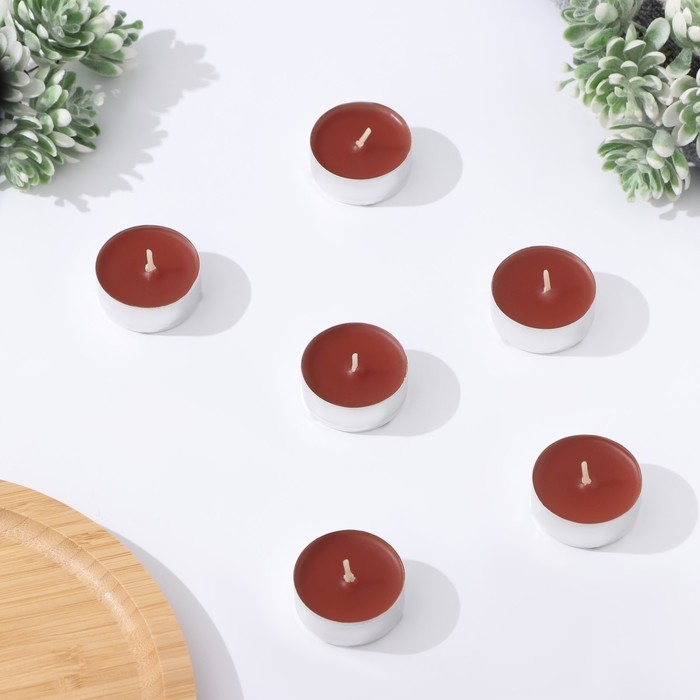 Набор чайных свечей ароматических в термоусадке Набор чайных свечей ароматических в термоусадке "Эспрессо", 3,8х1,6 см, 3,5 ч, 12 г, 20 штук