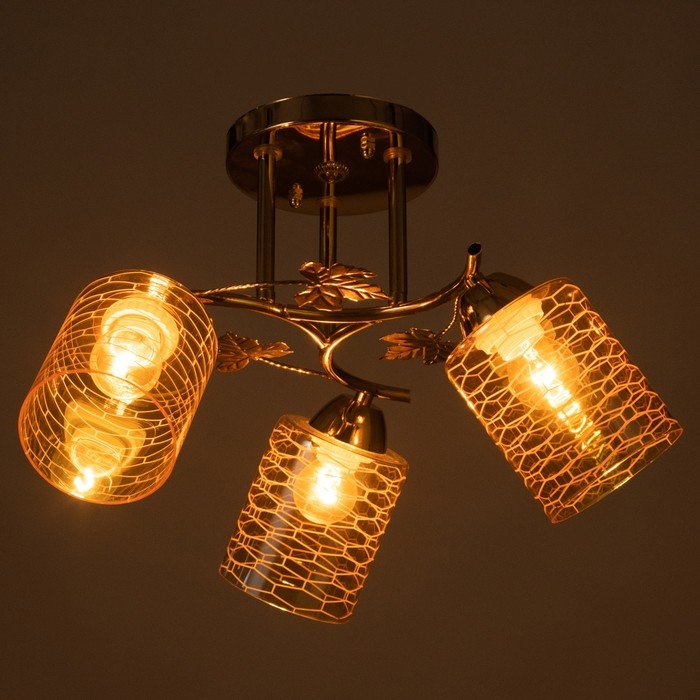 Люстра Люстра "Кейти" 3х60Вт Е27 Золото 48х48х28см