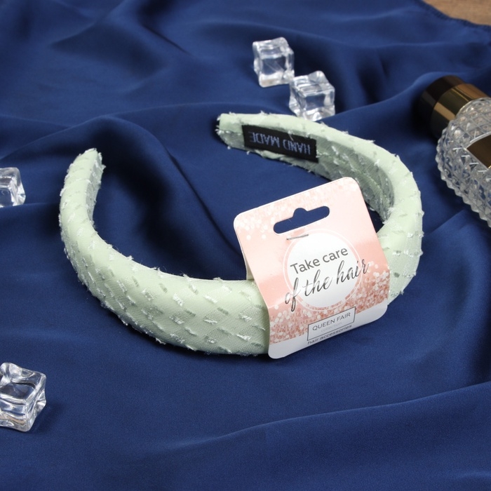 Ободок для волос Ободок для волос "Жаннет" стиль, 3 см, зелёный