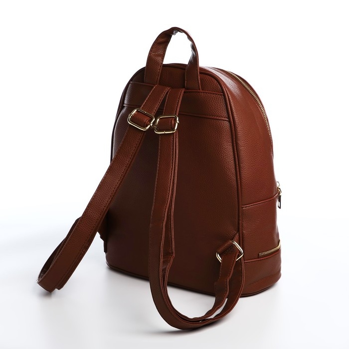 Рюкзак женский из искусственной кожи на молнии, 1 карман, цвет коричневый Рюкзак женский из искусственной кожи на молнии, 1 карман, цвет коричневый