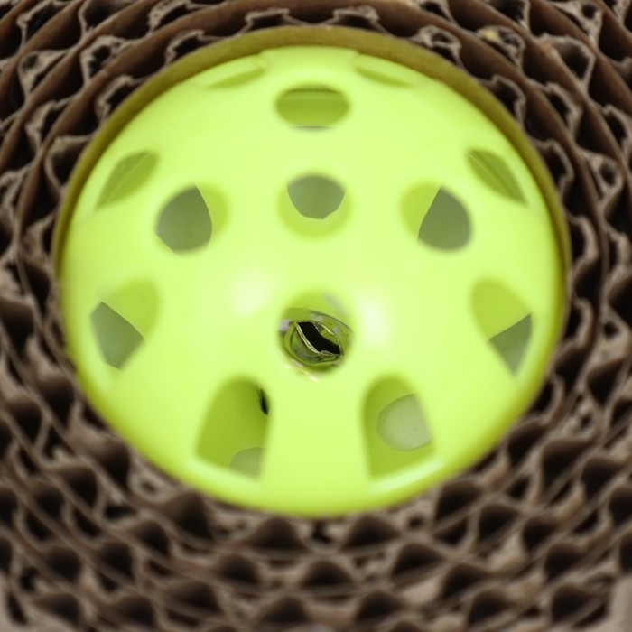 Шарик-когтеточка с бубенчиком, 5 см, жёлтый Шарик-когтеточка с бубенчиком, 5 см, жёлтый