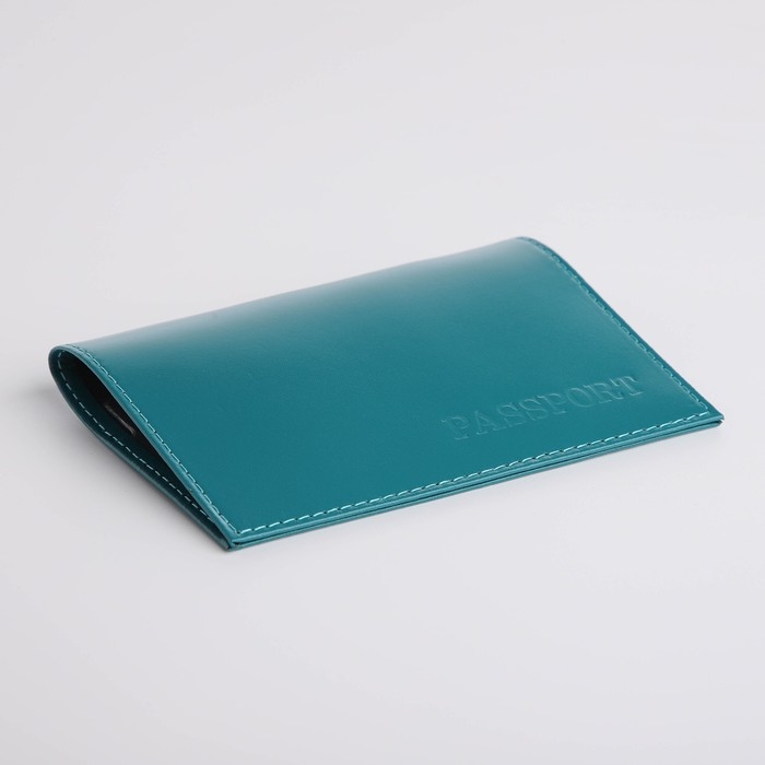 Обложка для паспорта, цвет бирюзовый Обложка для паспорта, цвет бирюзовый