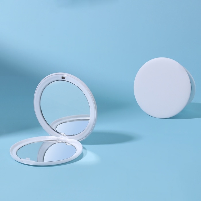 Зеркало складное, d 7,5 см, цвет белый Зеркало складное, d 7,5 см, цвет белый