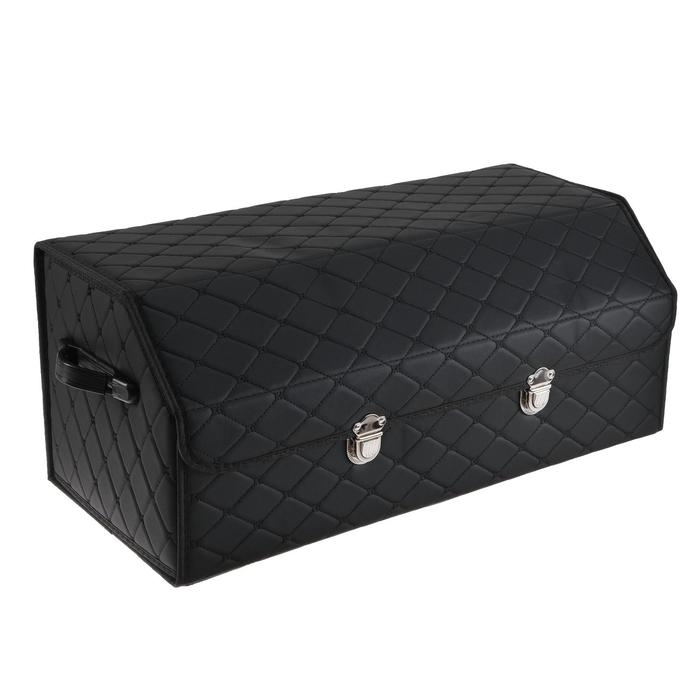 Органайзер кофр в багажник автомобиля HT-095, саквояж 68×32×30 см, черный, экокожа Органайзер кофр в багажник автомобиля HT-095, саквояж 68×32×30 см, черный, экокожа