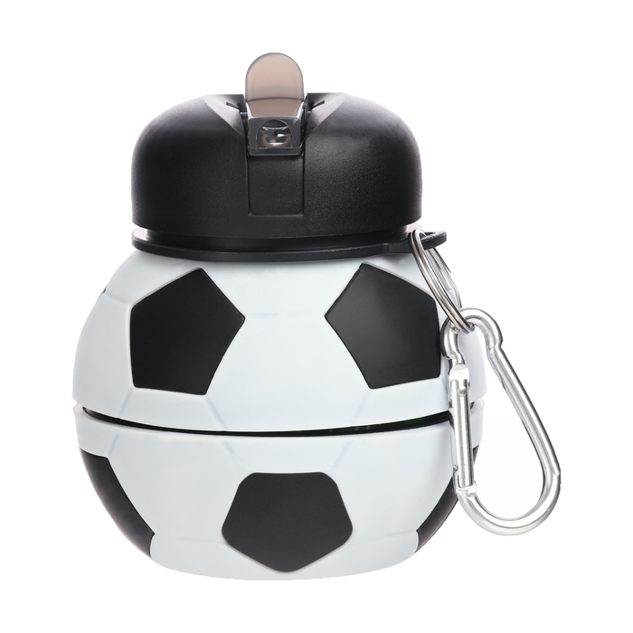 Бутылка для воды, 550 мл,  Бутылка для воды, 550 мл, "Футбольный мяч", складная, 18 х 8.7 см