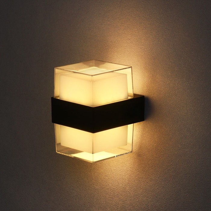 Светильник фасадный «Гранд двойной», FSD-056, 10 Вт, 3000К, IP65, 220 В, пластик, черный Светильник фасадный «Гранд двойной», FSD-056, 10 Вт, 3000К, IP65, 220 В, пластик, черный