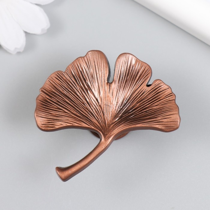 Ручка для шкатулки металл Ручка для шкатулки металл "Лист веер" состаренная медь 5х5,4 см