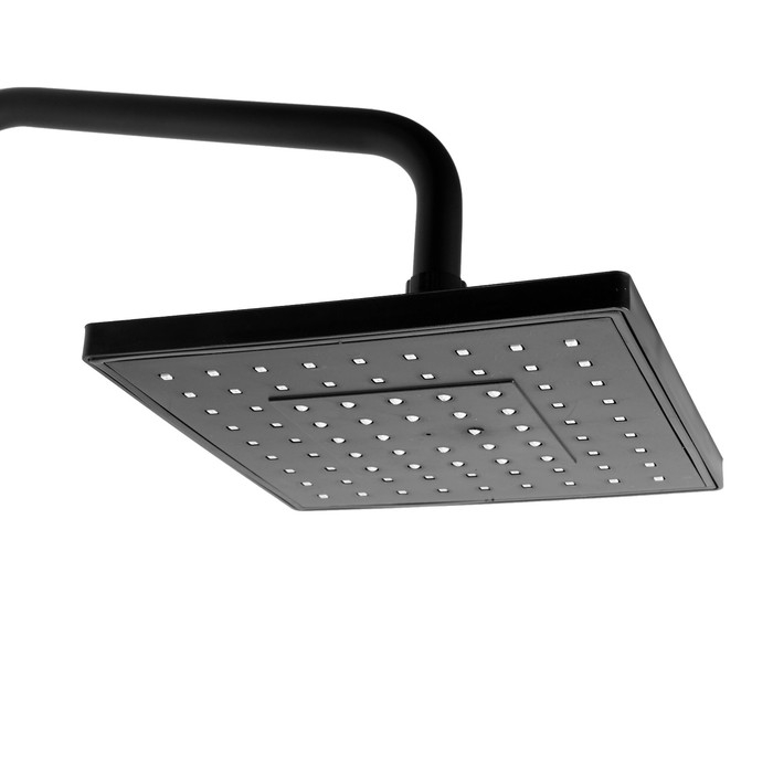 Душевая система ZEIN Z3860, смеситель, тропическая и ручная лейка, полка, латунь, черная Душевая система ZEIN Z3860, смеситель, тропическая и ручная лейка, полка, латунь, черная