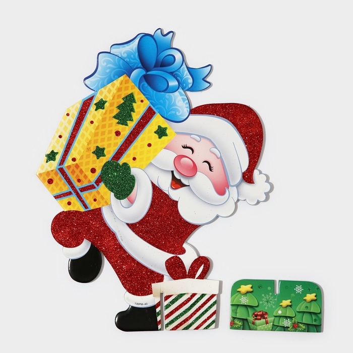 Декоративное украшение (подставка)  Декоративное украшение (подставка) "Дед мороз с подарком" 33х25,5 см