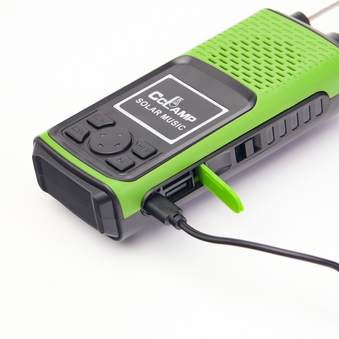 Фонарь аккумуляторный, 1500 мАч, радио, колонка, с солнечной батареей, зеленый Фонарь аккумуляторный, 1500 мАч, радио, колонка, с солнечной батареей, зеленый