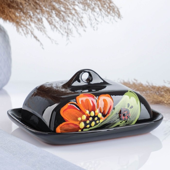 Масленка Масленка "Псковская" 18х14х8см, божья коровка