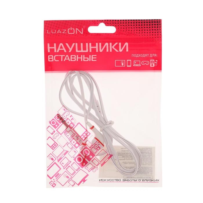 Наушники Luazon LN-2, вакуумные, плоский провод, МИКС