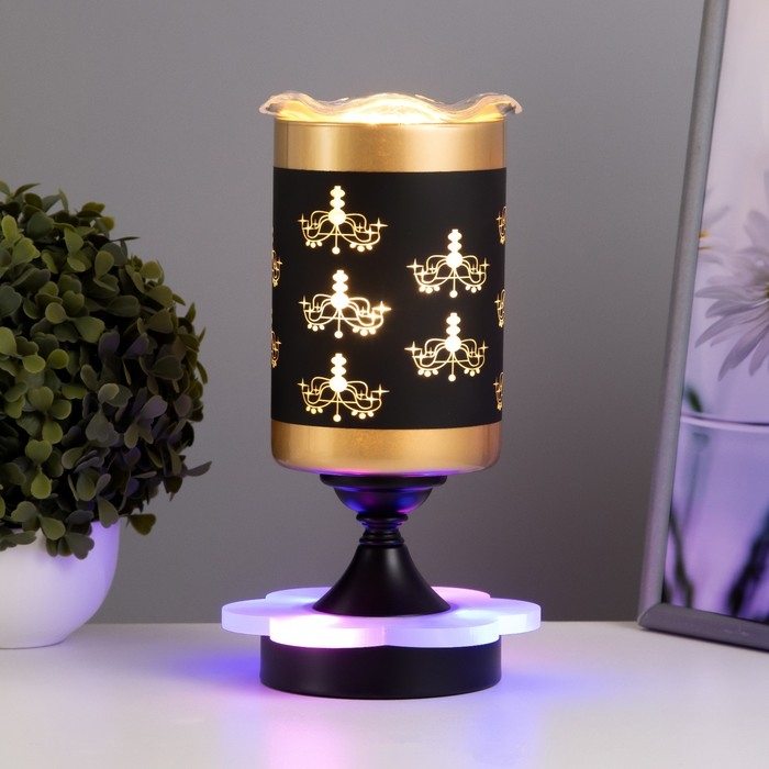 Аромалампа с подсветкой  Аромалампа с подсветкой "Фигура" E14 40Вт +RGB черный 10х10х24,5 см