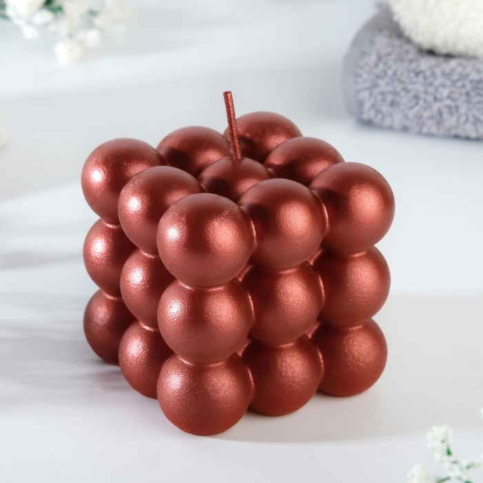 Свеча фигурная  Свеча фигурная "Баблс" большой куб, 5х5х5 см, красный