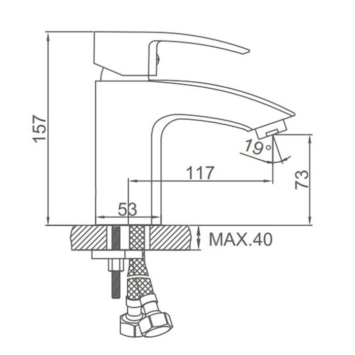 Смеситель для раковины Accoona A9021, однорычажный, силумин, хром Смеситель для раковины Accoona A9021, однорычажный, силумин, хром