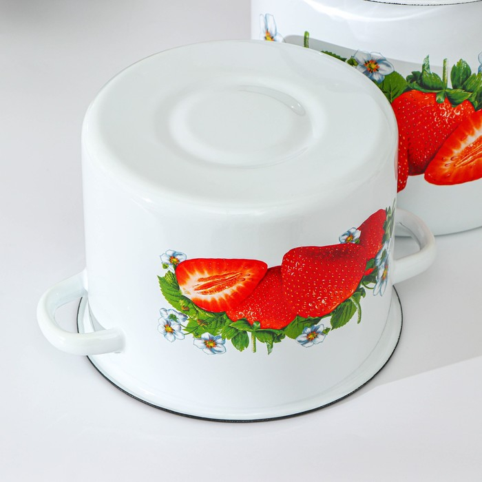 Набор кастрюль «Клубника садовая», 2 предмета: 3,5 л, 5,5 л, индукция Набор кастрюль «Клубника садовая», 2 предмета: 3,5 л, 5,5 л, индукция