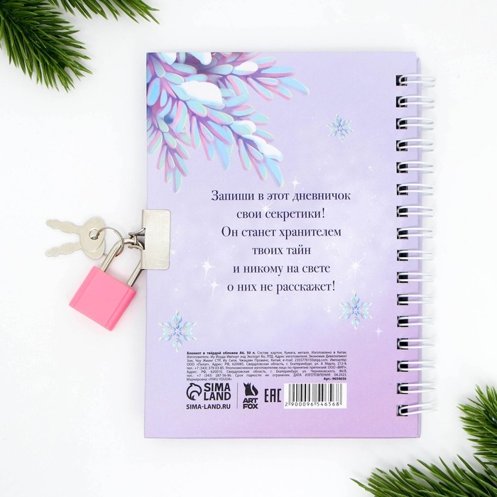 Новый год. Блокнот на замочке «Подарок для маленькой принцессы!», 50 л Новый год. Блокнот на замочке «Подарок для маленькой принцессы!», 50 л