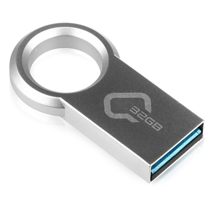 Флешка Qumo Ring, 32 Гб,  USB3.0, металлик Флешка Qumo Ring, 32 Гб,  USB3.0, металлик