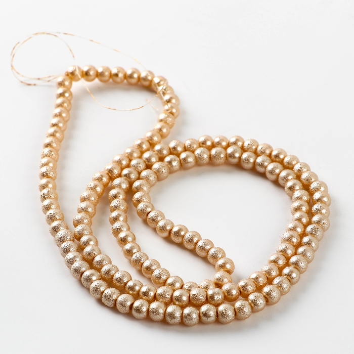 Бусины из стекла, набор 140 шт., размер 1 шт. — 6 мм, цвет золотой