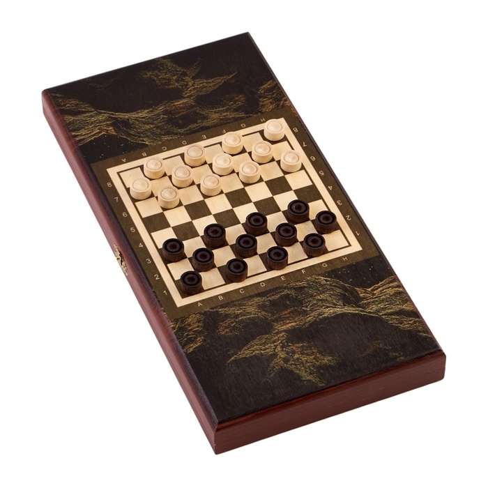 Нарды деревянные с шашками, настольная игра Нарды деревянные с шашками, настольная игра "Лев и луна", 40 х 40 см