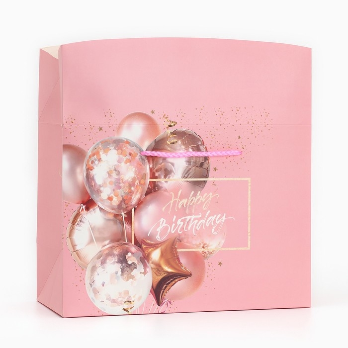 Пакет—коробка, подарочная упаковка, «Happy birthday», 28 х 20 х 13 см Пакет—коробка, подарочная упаковка, «Happy birthday», 28 х 20 х 13 см