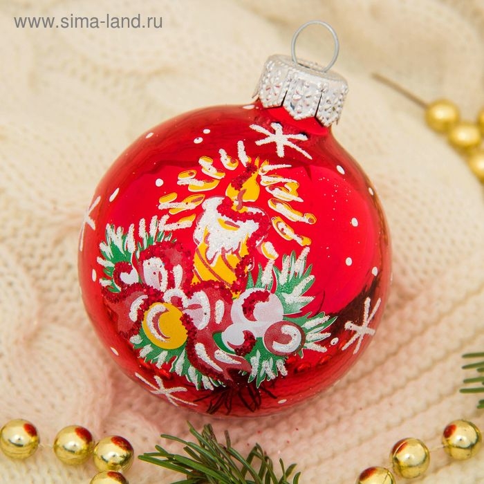 Набор новогодних шаров Набор новогодних шаров "Рождественнский" d-6 cм (набор 5 шт) микс