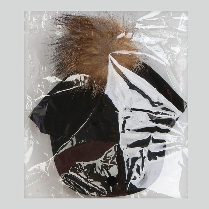 Кепка для кукол с меховым помпоном, цвет чёрный Кепка для кукол с меховым помпоном, цвет чёрный