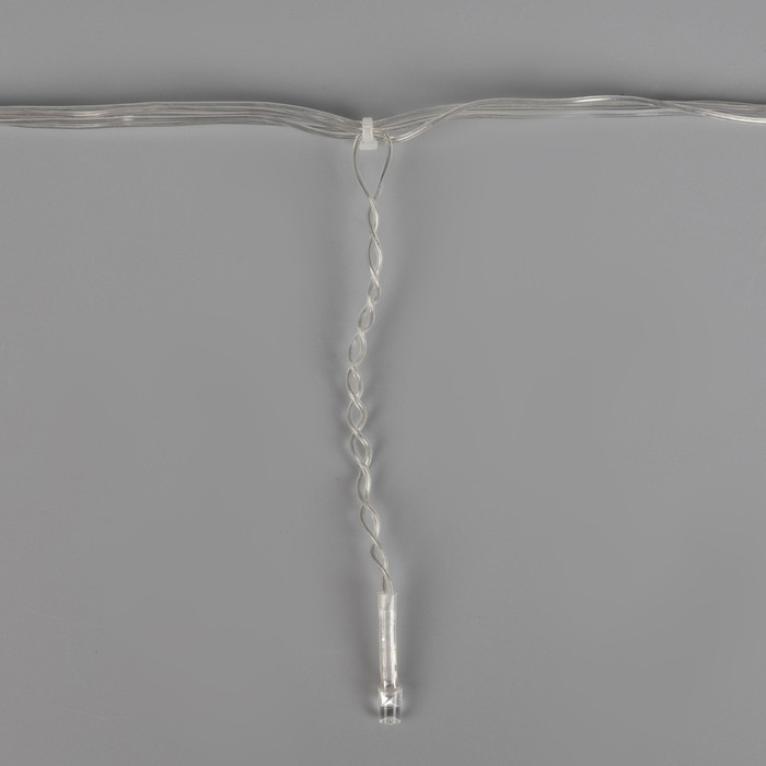 Гирлянда «Бахрома» 3 х 0.5 м, IP20, прозрачная нить, 80 LED, свечение зелёное, 8 режимов, 220 В