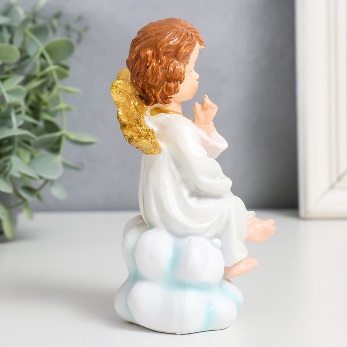 Сувенир полистоун Сувенир полистоун "Ангел в тоге на облаке, золотые крылья" МИКС 8х7х13,5 см