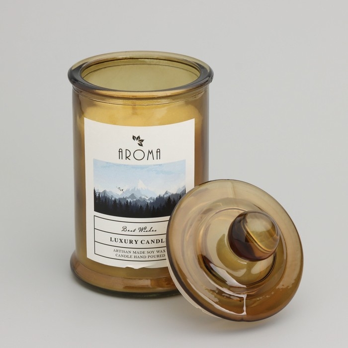 Свеча ароматическая в банке   Свеча ароматическая в банке  "Душистая лаванда", 40ч, 95 гр, в коробке