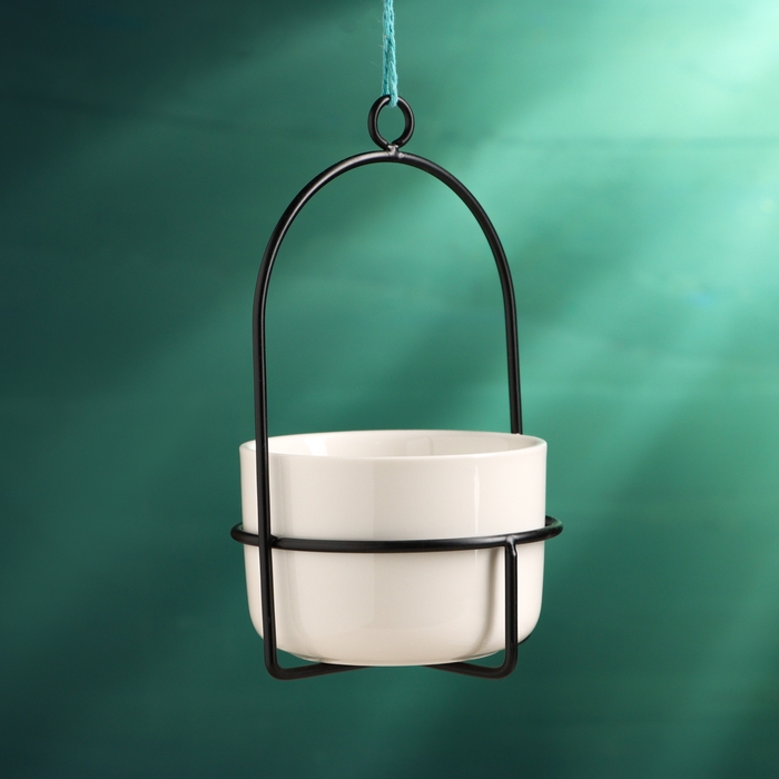 Горшок подвесной Горшок подвесной "Минималист" черный, 9х9х17см