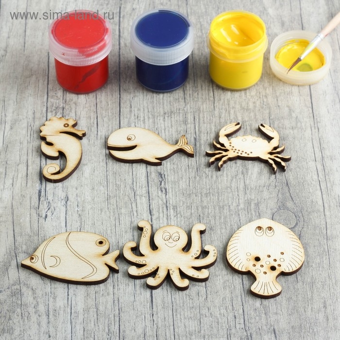 Набор заготовок для творчества «Морские животные», 6 шт Набор заготовок для творчества «Морские животные», 6 шт