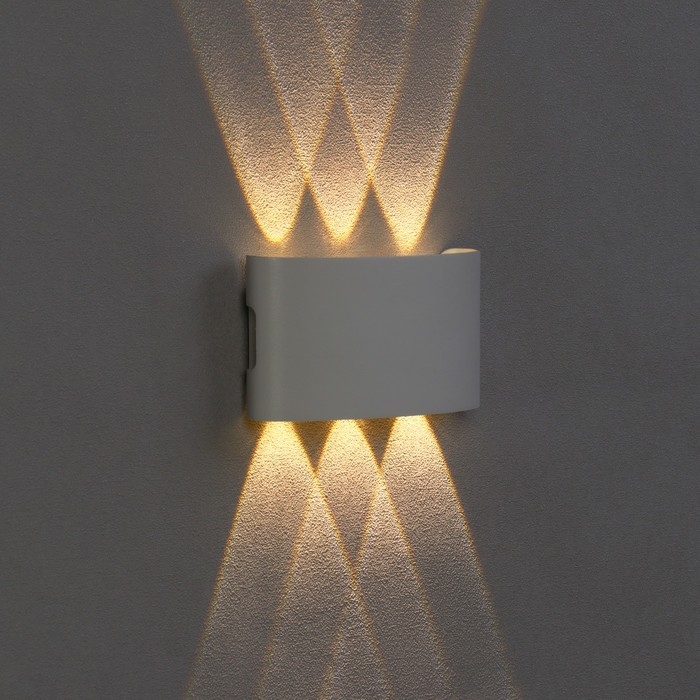 Светильник фасадный «Полусфера», FSD-003, 6Вт, 3000К, 3 луча, IP65, 220 В, металл, белый