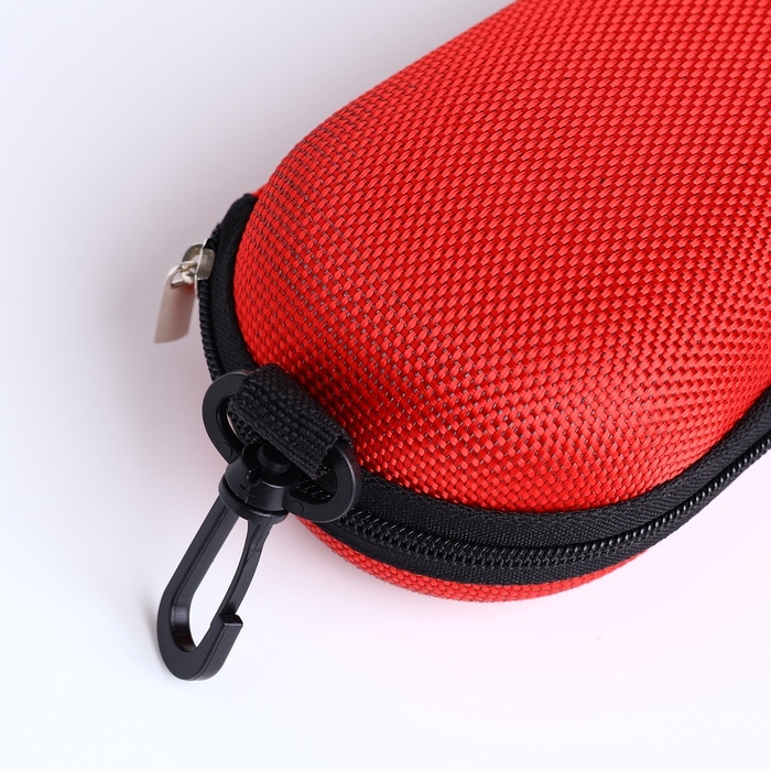 Футляр для очков на молнии, длина 16 см, цвет красный Футляр для очков на молнии, длина 16 см, цвет красный