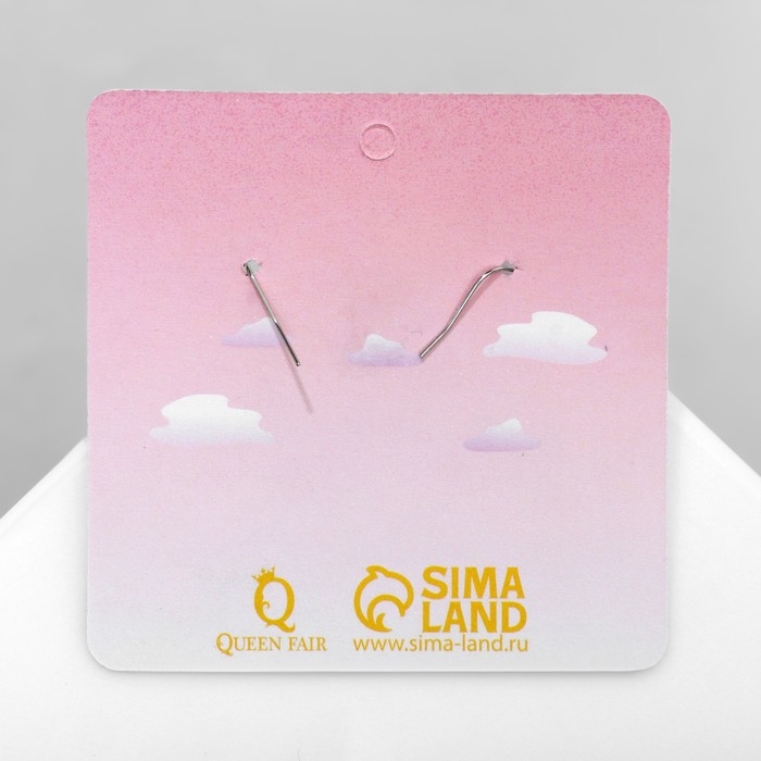 Серьги ассорти «Радость» облака в коронах, цвет розово-голубой в серебре Серьги ассорти «Радость» облака в коронах, цвет розово-голубой в серебре