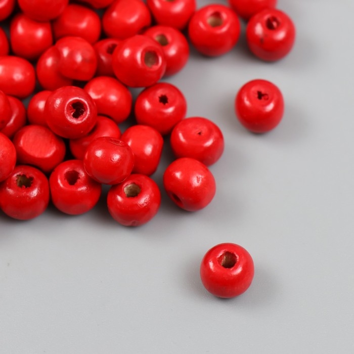 Бусины для творчества дерево Бусины для творчества дерево "Красные" d=0,8 см набор 20 гр