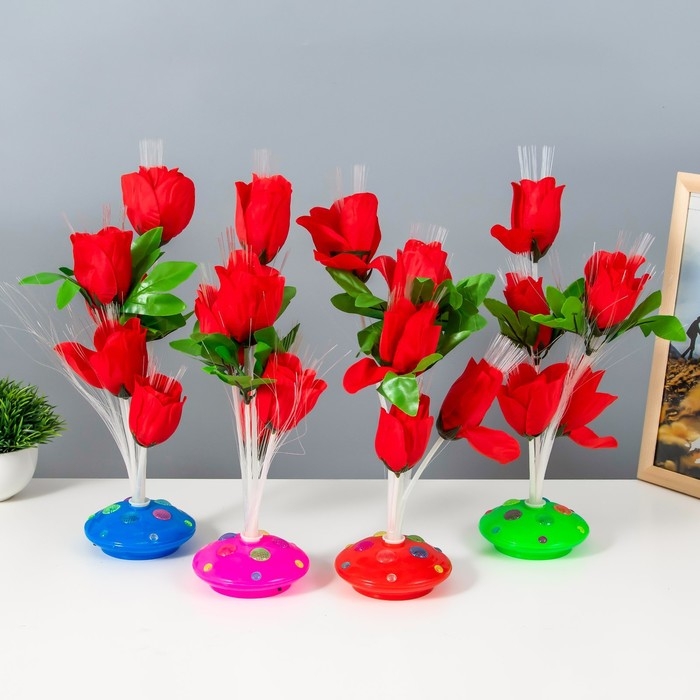 Ночник Ночник "Розы" LED от батареек МИКС H.35 см RISALUX