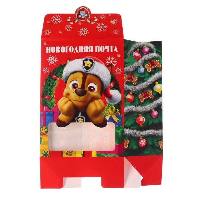 Коробка подарочная складная Коробка подарочная складная "Новогодняя почта", 20х28х10 см, Щенячий патруль