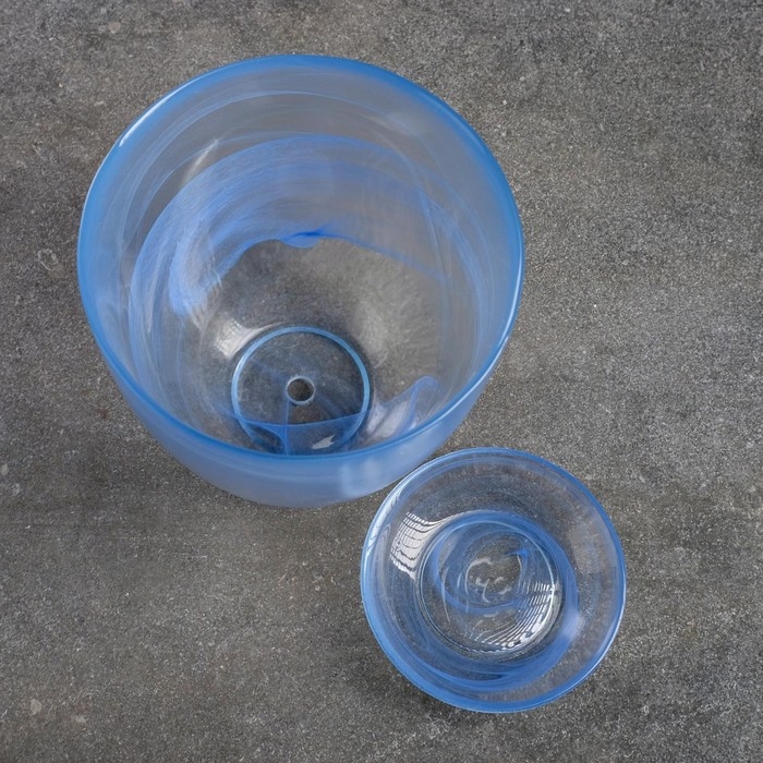 Горшок цветочный с поддоном  Горшок цветочный с поддоном "Гармония", голубой 2 л