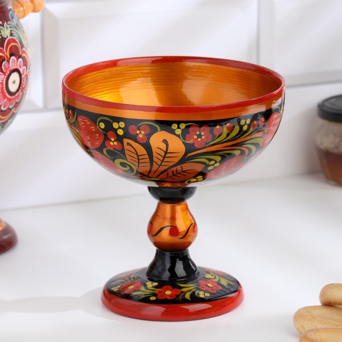 Конфетница, 14,5×15 см, хохлома Конфетница, 14,5×15 см, хохлома