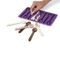 Форма для шоколада Доляна &laquo;Ложечки&raquo;, силикон, 13,5&times;9,5&times;0,7 см, 6 ячеек (8,3&times;1,8 см), цвет коричневый