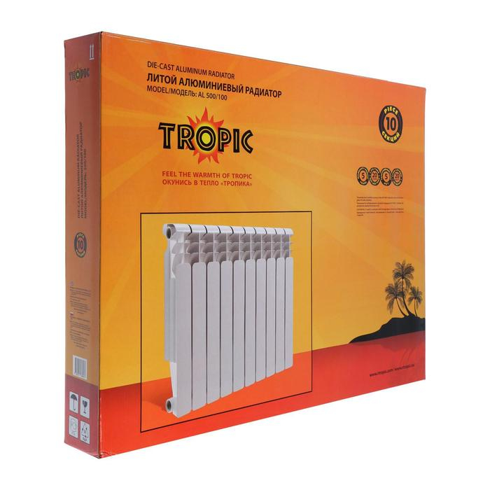 Радиатор Tropic 500x100 мм алюминиевый, 10 секций Радиатор Tropic 500x100 мм алюминиевый, 10 секций