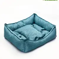 Лежанка для кошек и собак, 65&times;55&times;15 см, мебельная ткань, голубая